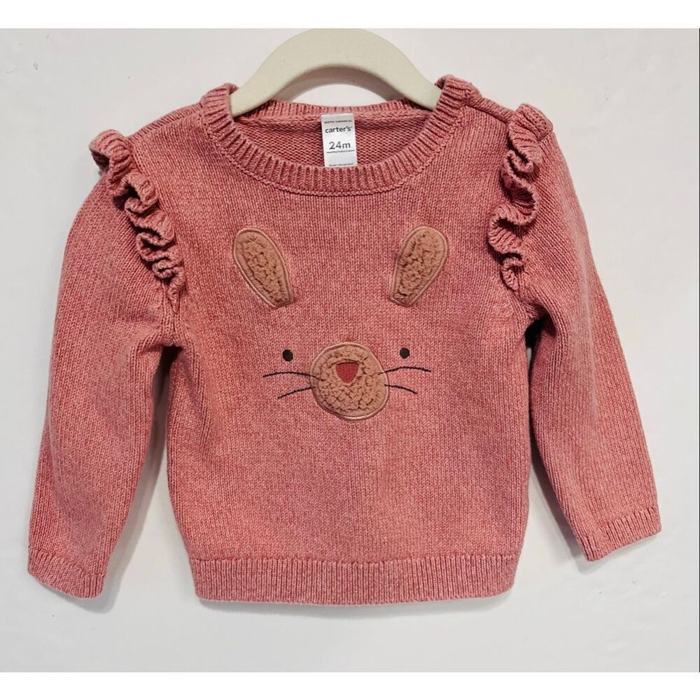 Carter’s Ruffled Bunny Sweater Girls Size 24 Months